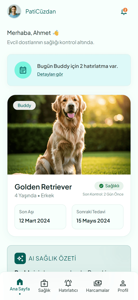 PatiCüzdan pet profil listesi
